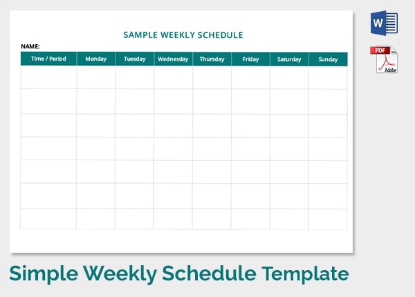 Weekly Schedule Template 9 Free Word Excel Pdf Format Download