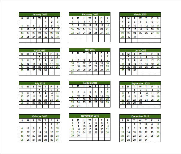 microsoft word templates calendar 2015