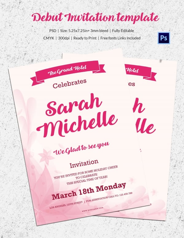Debut Invitation Template – 22+ Free Word