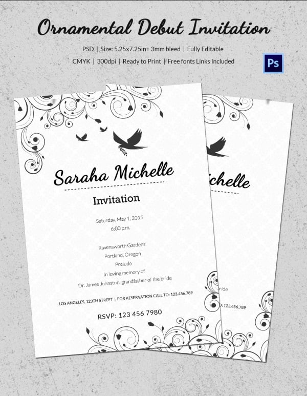 Debut Invitation Template - 26+ Free Word