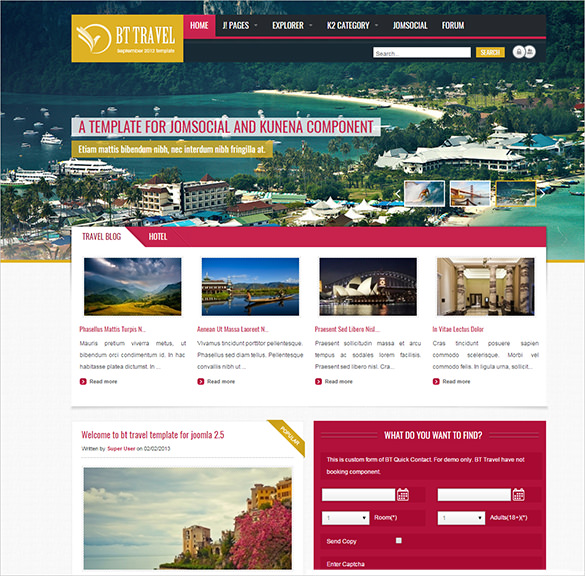 20+ Travel Joomla Themes & Templates