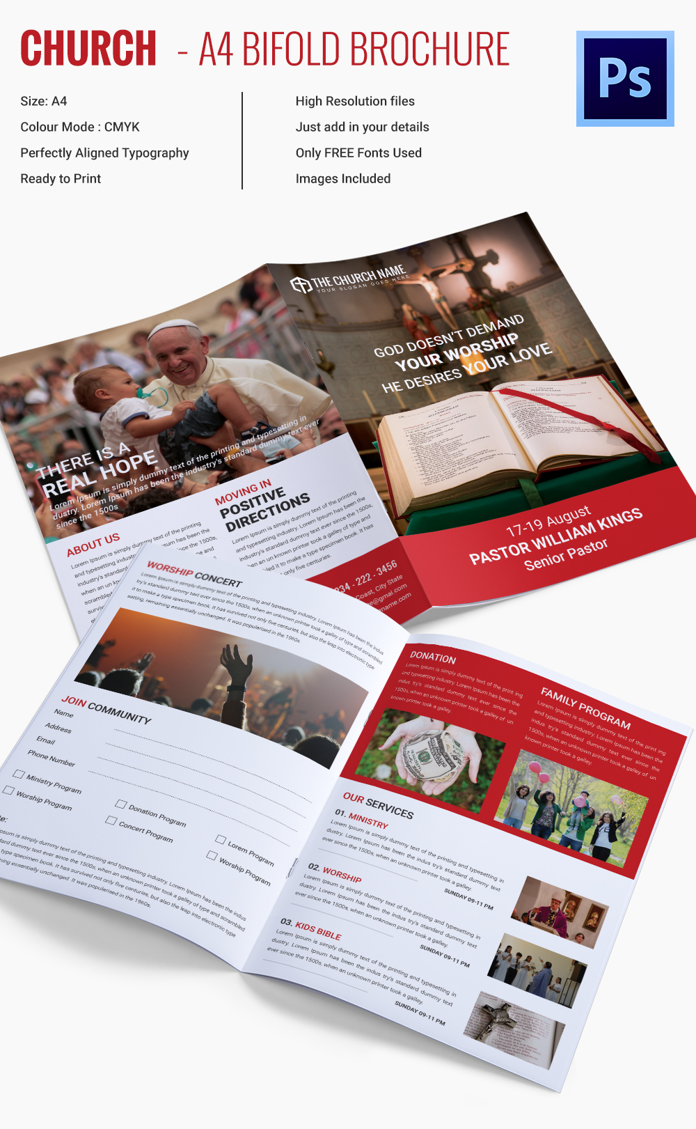 16 Popular Church Brochure Templates Aipsd Docs Pages 