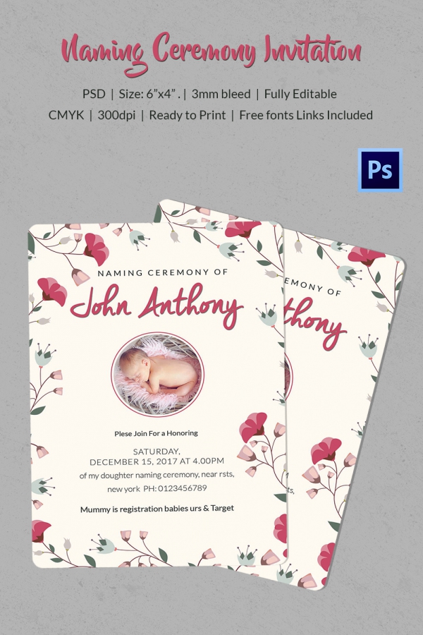 37 Naming Ceremony Invitations Free PSD PDF Format Download Free