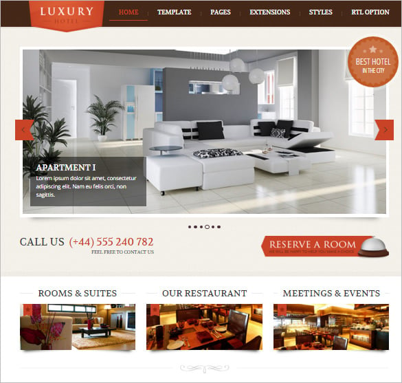 professional and elegant hotel responsive template for joomla –