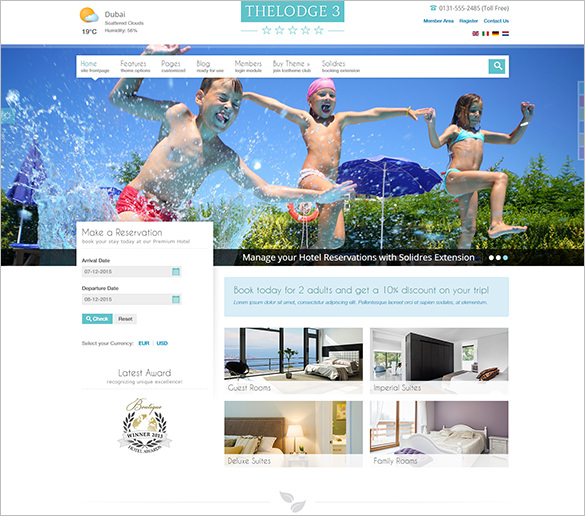 19 Hotel Joomla Themes Templates Free Premium Premium Parallax Background Joomla Theme For Hotels Booking
