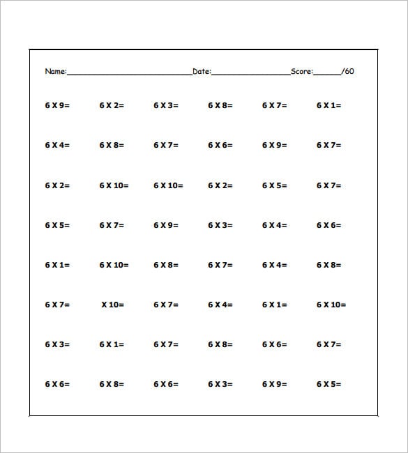 15+ Times Tables Worksheets - Free PDF Documents Download