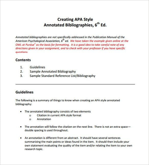 Annotated Bibliography Example Pdf
