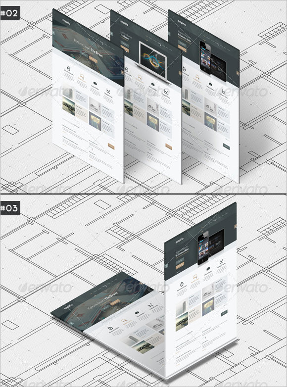 a4 paper mockup isometric design