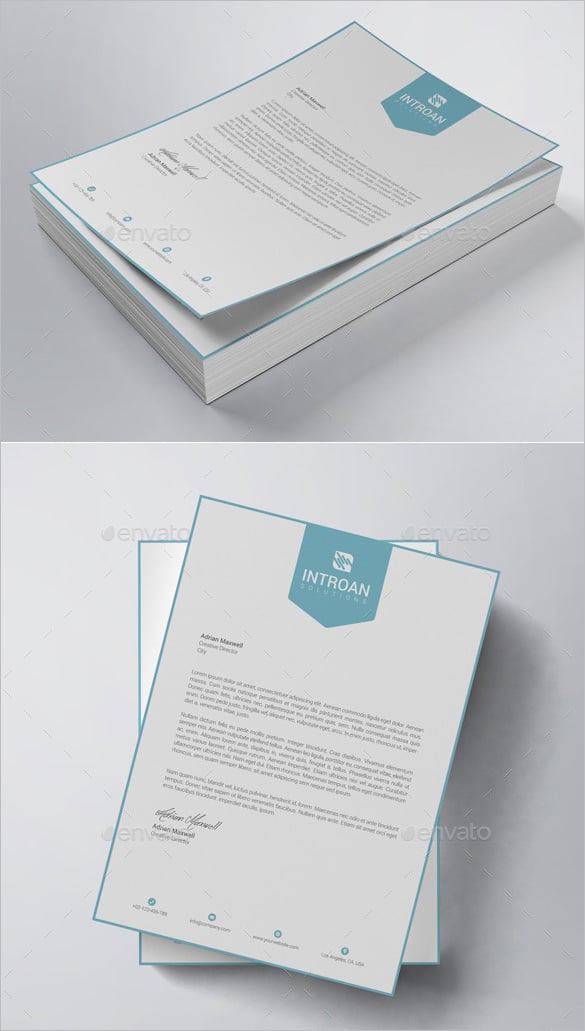 a4 paper size clean letterhead design eps