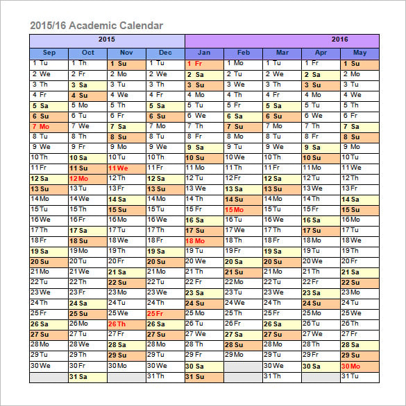 academic calendar 2015 16 in microsoft word