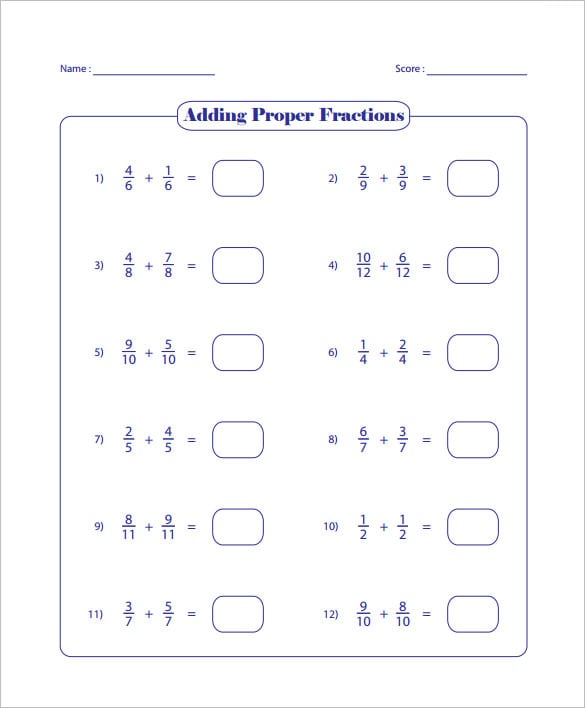 adding fractions worksheet ks