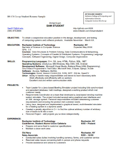 american student fresher resume template