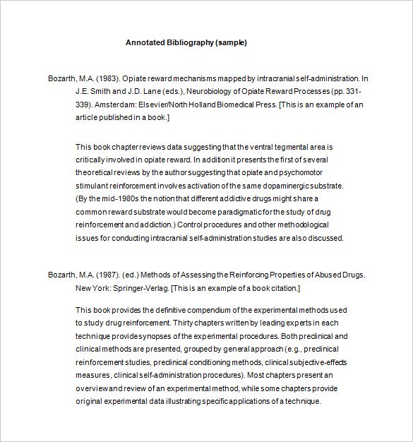 7  Annotated Bibliography Templates Free Word PDF Format