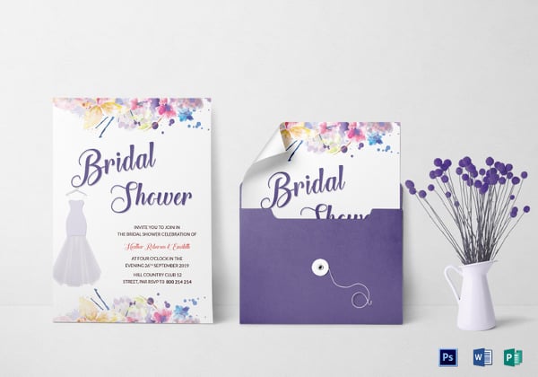 autumn bridal shower invitation template