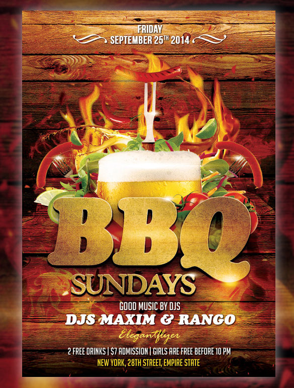 bbq flyer template free psd