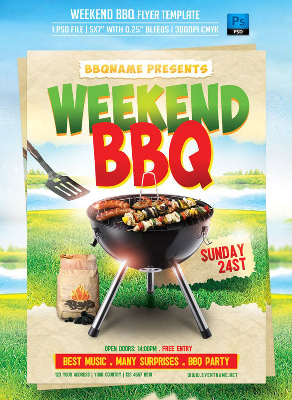 BBQ Weekend Summer Party Flyer Templates