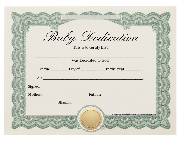 Baby Dedication Certificate Template 21 Free Word PDF Documents 