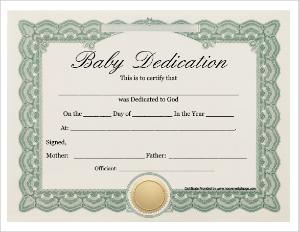 Baby Dedication Certificate Template - 21+ Free Word, PDF Documents ...