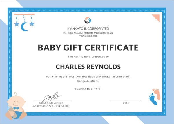 baby gift certificate photoshop template
