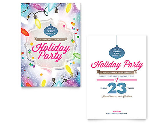 beautiful holiday party invitation flyer template