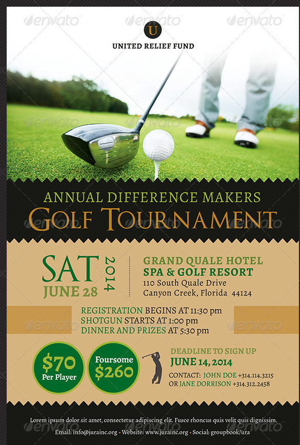 best charity golf tournament fundraiser flyer template