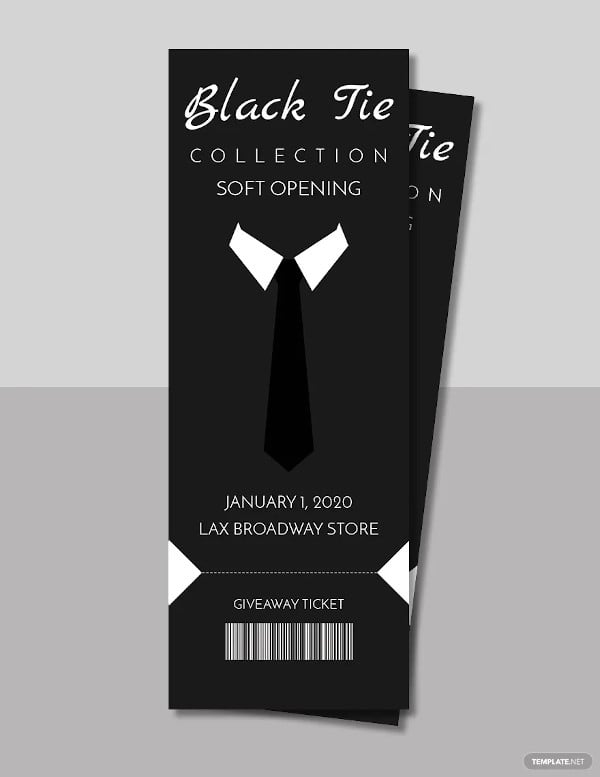 black tie ticket template