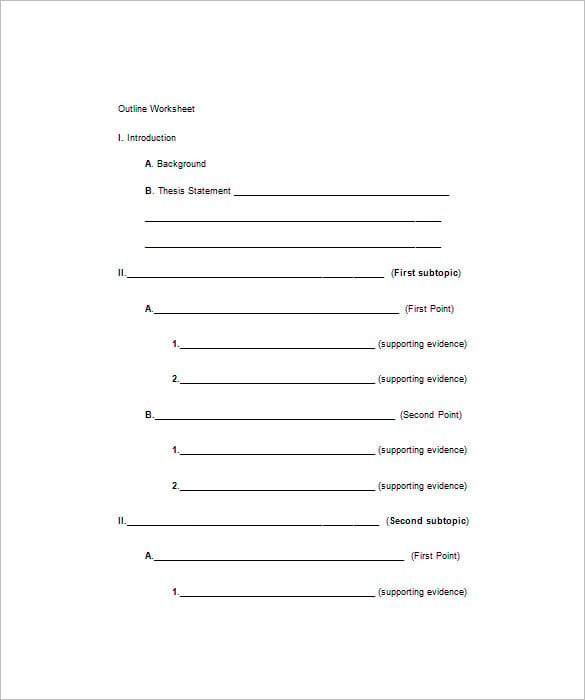 6+ Blank Outline Templates DOC, PDF