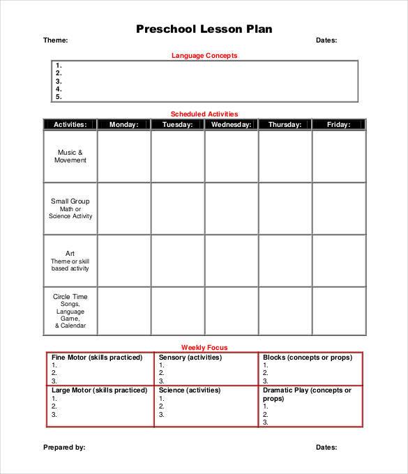 blank førskole leksjon plan1