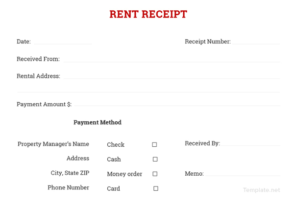 28 rental receipt templates doc pdf free premium