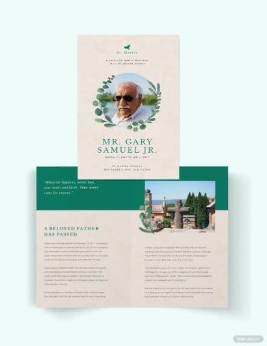 booklet funeral obituary brochure template