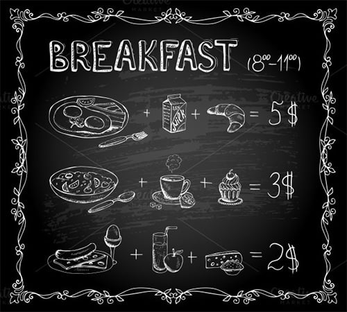 breakfast chalkboard menu template
