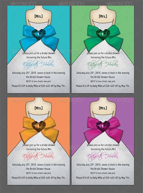bridal shower template bowknot