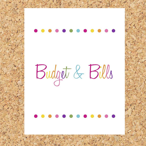 budget bills binder cover sheet template