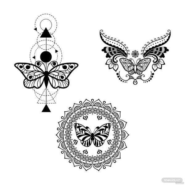 Butterfly Stencil Vector Images over 690