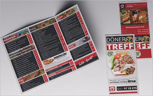 cafe restaurant trifold brochure menu template
