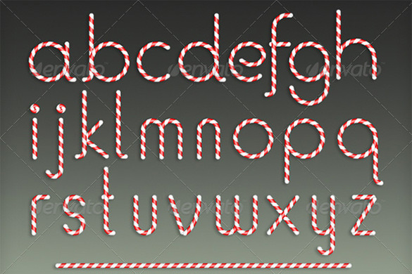 candy cane letterforms template