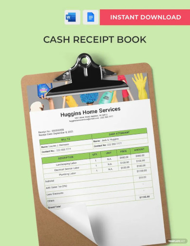 Receipt Book Template - 20+ Word, Excel, PDF Format Download