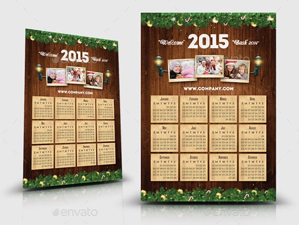 christmas psd calendar template