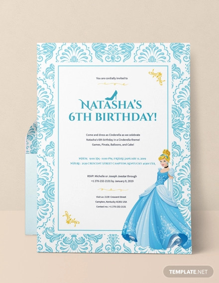 13 Amazing Cinderella Invitation Templates Designs PSD AI Word