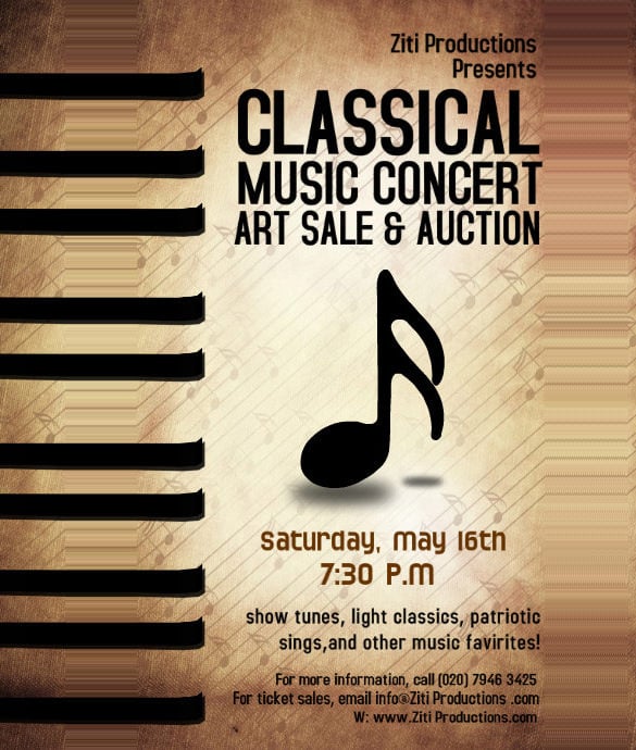 classical band flyer templates free download