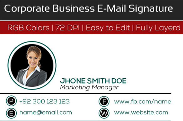 18+ Corporate Email Signature Templates - PSD, HTML