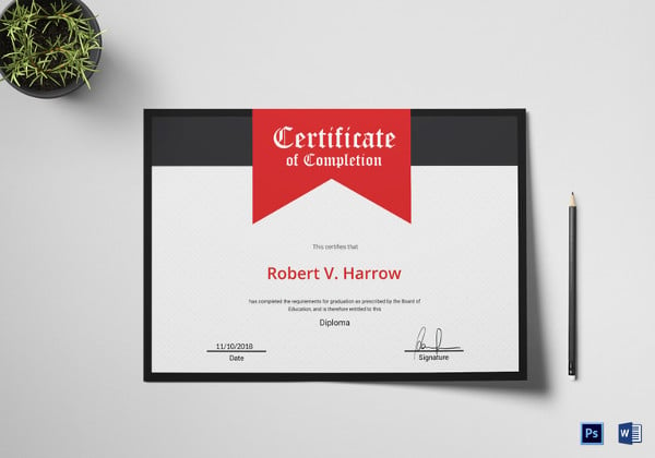 college graduation certificate of completion template