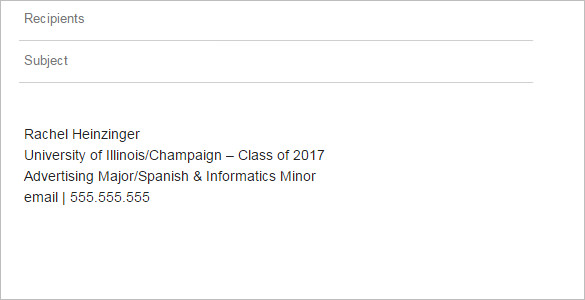 college student email signature design