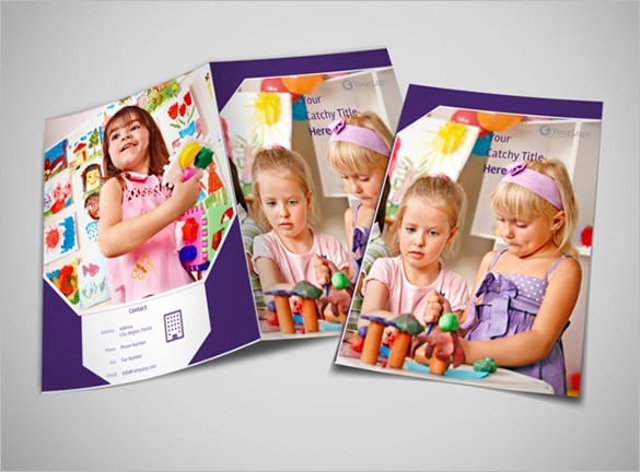 colourful child care brochure template