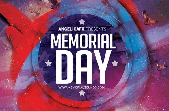 colourful memorial day flyer template