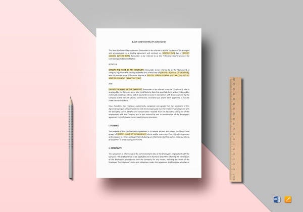 confidentiality agreement template