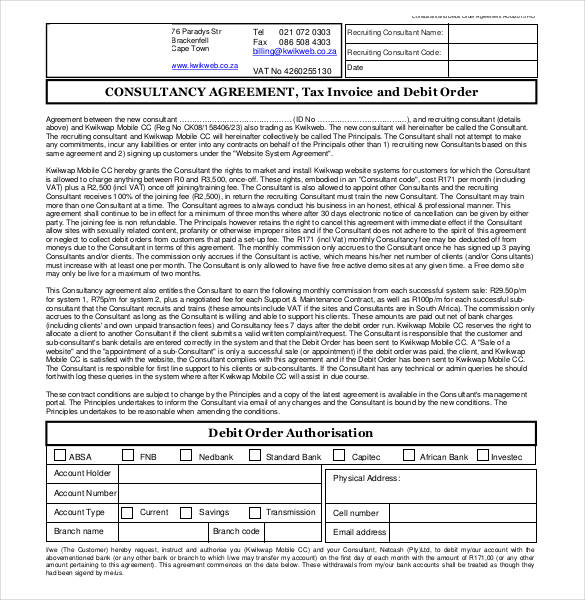 consultancy charges bill invoice