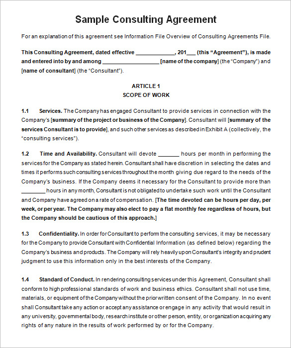 17 Consulting Contract Templates Word PDF Apple Pages