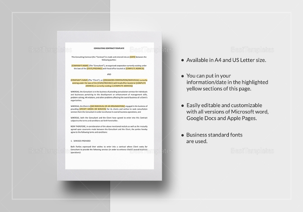 consulting contract template