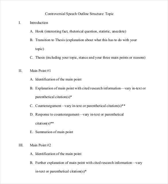 speech outline structure